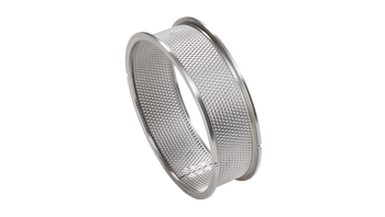 Sieve ring 0.12 mm trapezoidal perforation, made of stainless steel 316L